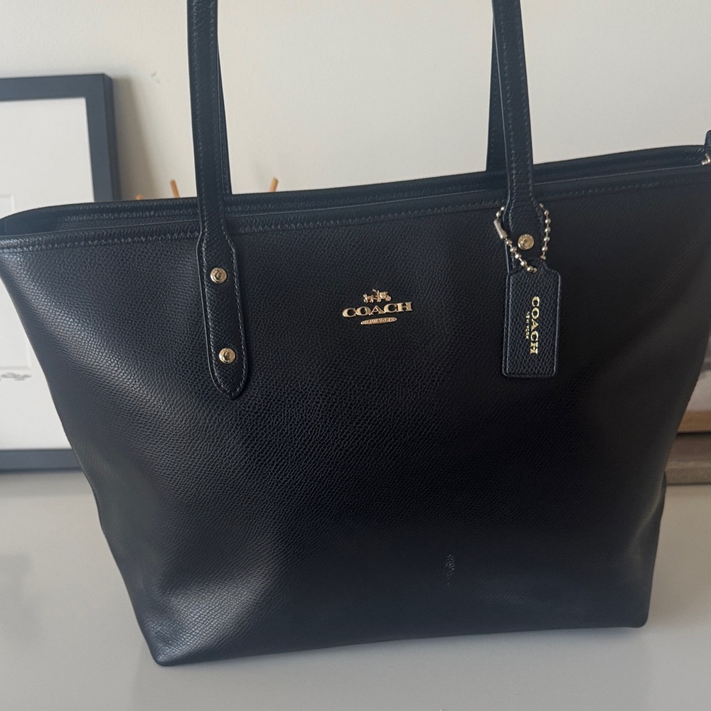 Coach Black Pebbled Leather Tote